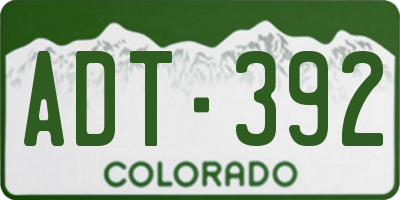 CO license plate ADT392