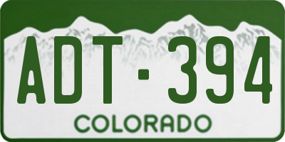 CO license plate ADT394