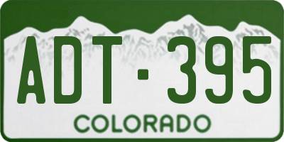 CO license plate ADT395