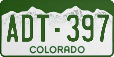 CO license plate ADT397