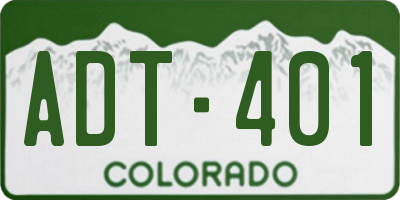CO license plate ADT401