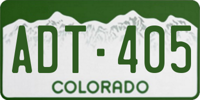 CO license plate ADT405
