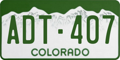 CO license plate ADT407