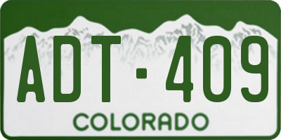 CO license plate ADT409
