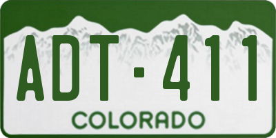 CO license plate ADT411