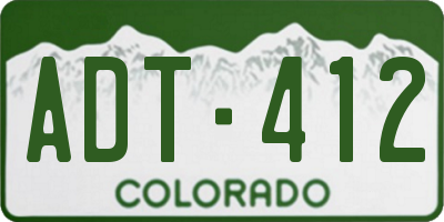 CO license plate ADT412