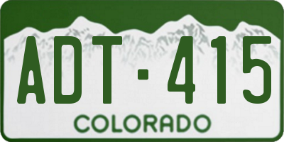 CO license plate ADT415