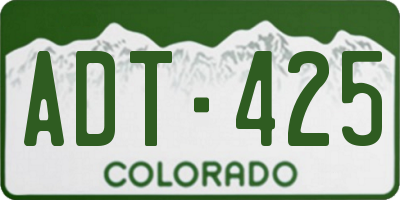 CO license plate ADT425