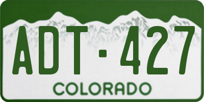 CO license plate ADT427