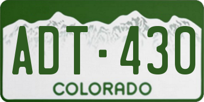 CO license plate ADT430