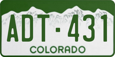 CO license plate ADT431