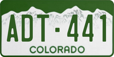 CO license plate ADT441