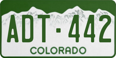 CO license plate ADT442