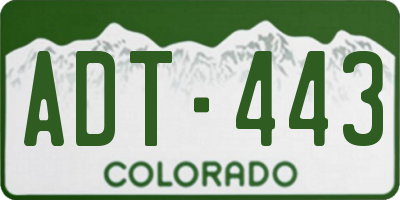 CO license plate ADT443
