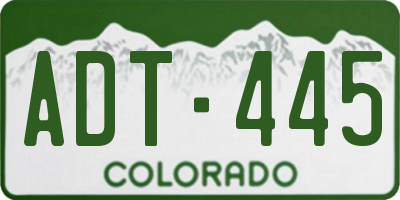 CO license plate ADT445