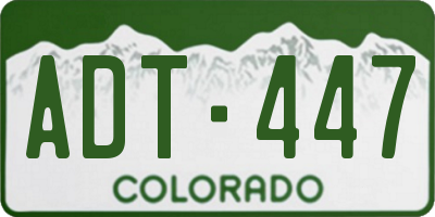 CO license plate ADT447