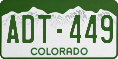CO license plate ADT449