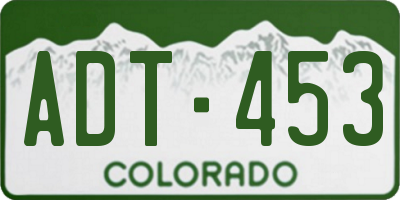 CO license plate ADT453