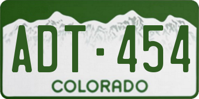 CO license plate ADT454
