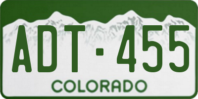 CO license plate ADT455