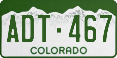 CO license plate ADT467