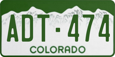 CO license plate ADT474