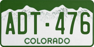 CO license plate ADT476