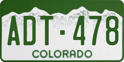 CO license plate ADT478