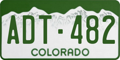 CO license plate ADT482