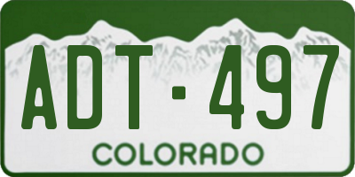 CO license plate ADT497