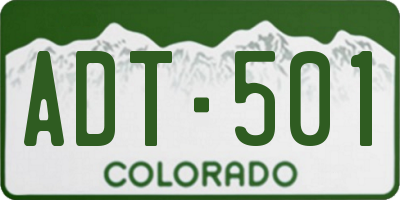 CO license plate ADT501