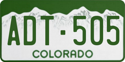 CO license plate ADT505