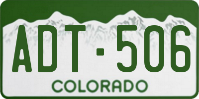 CO license plate ADT506