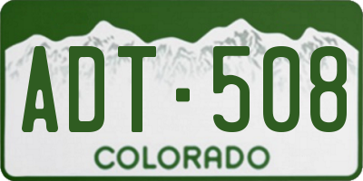 CO license plate ADT508