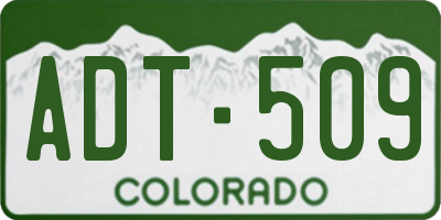 CO license plate ADT509