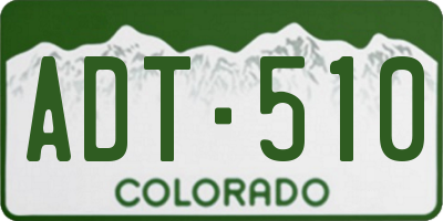 CO license plate ADT510