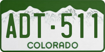 CO license plate ADT511