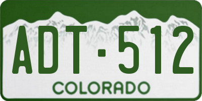 CO license plate ADT512