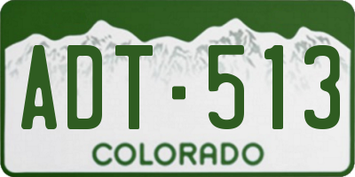 CO license plate ADT513