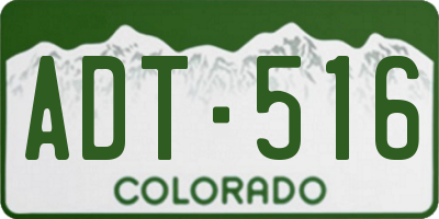 CO license plate ADT516