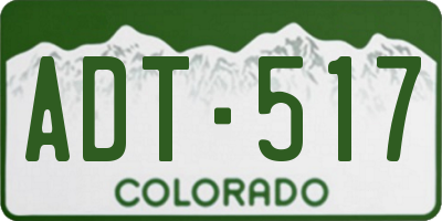 CO license plate ADT517