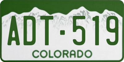 CO license plate ADT519