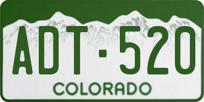 CO license plate ADT520