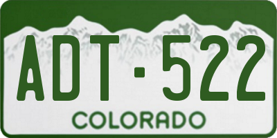CO license plate ADT522