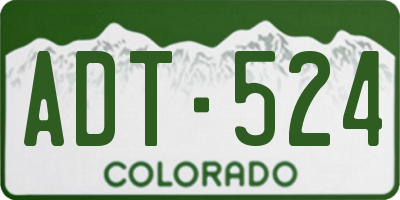 CO license plate ADT524