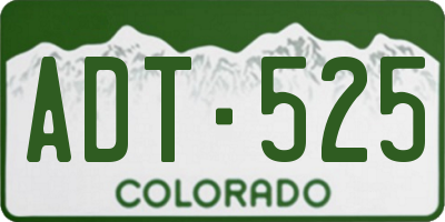 CO license plate ADT525