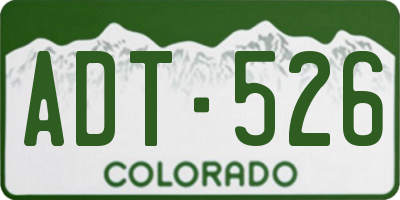 CO license plate ADT526
