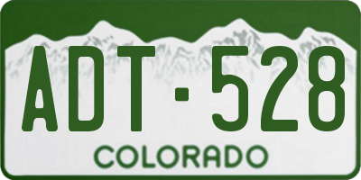 CO license plate ADT528