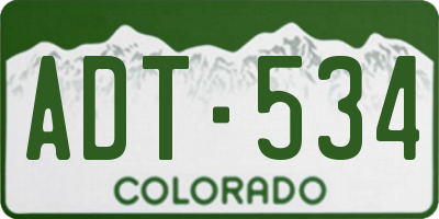 CO license plate ADT534