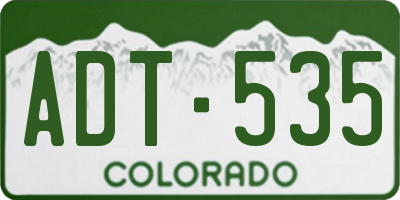 CO license plate ADT535